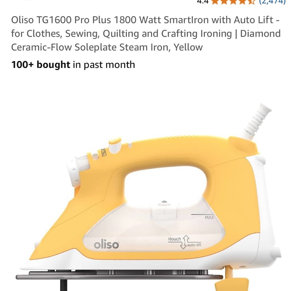 Oliso Yellow SmartIron with Auto Lift